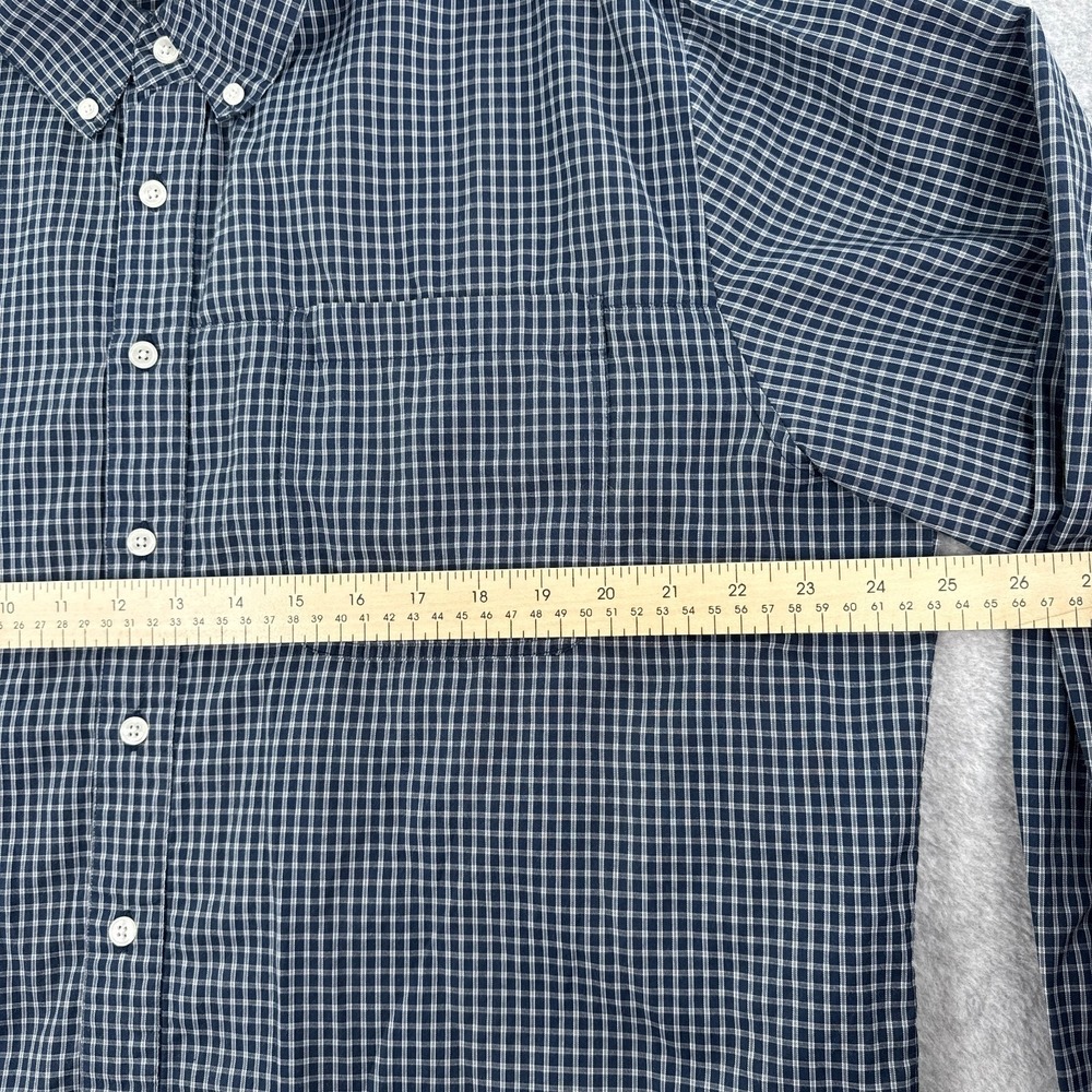 Clothing Arts Shirt Mens XL Blue Plaid Pick Pocket Proof P Cubed Travel Commute - Picture 5 of 10